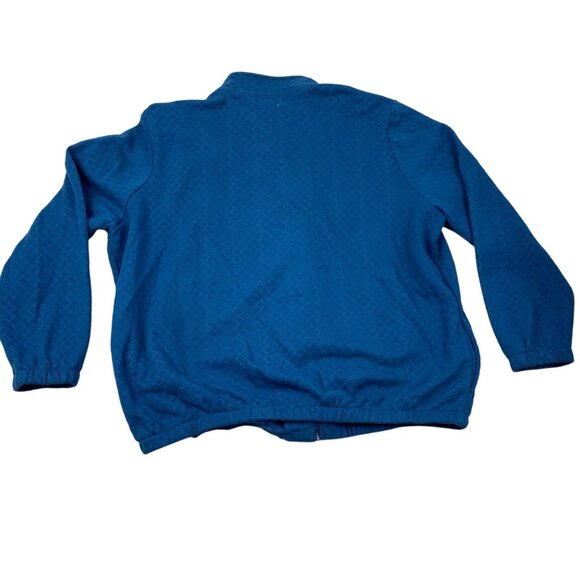 Bon Worth Womens Jacket Medium Quilted Full Zip High Neck Elastic Waist Blue - Picture 2 of 8